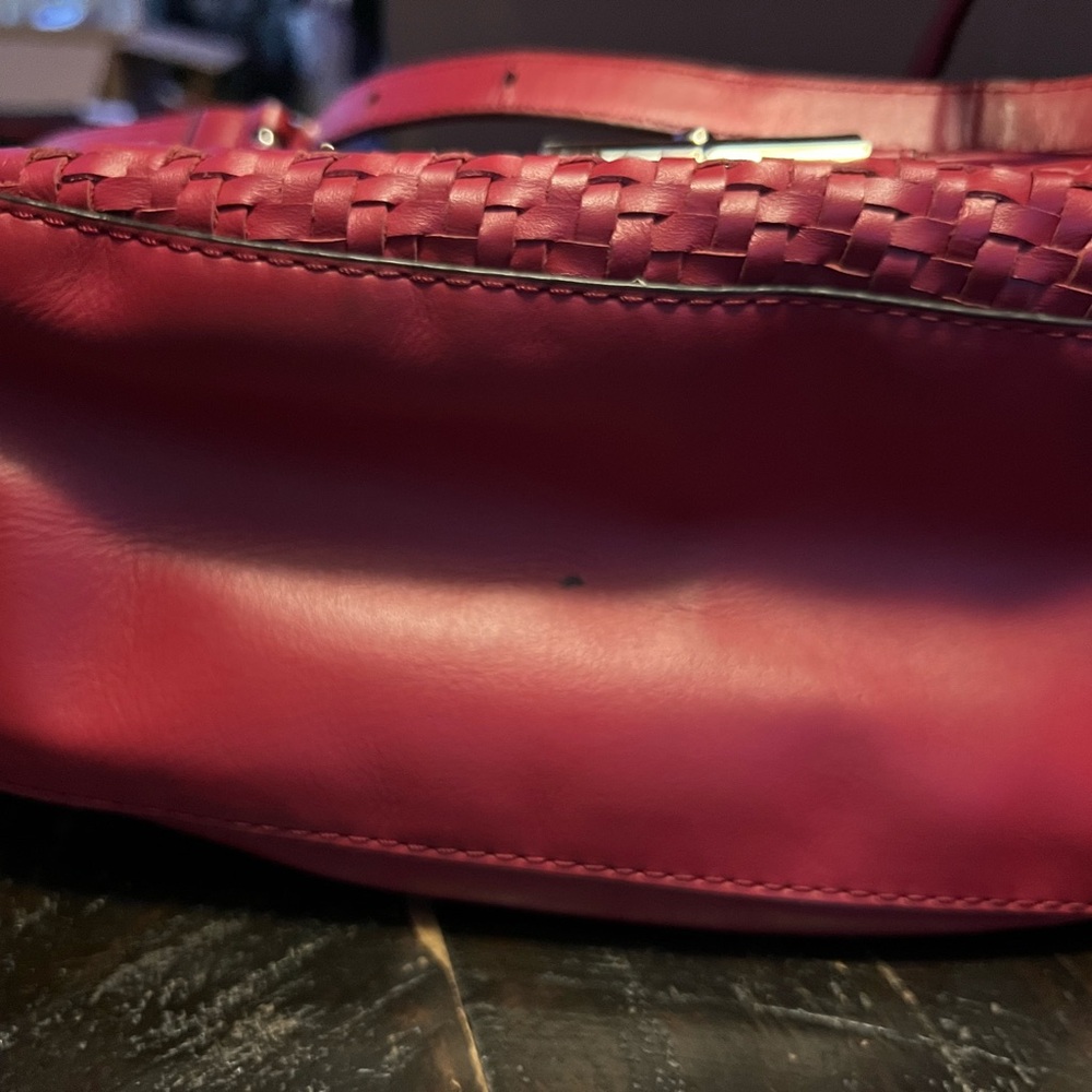 Coach Woven Red Leather Crossbody Bag - Picture 4 of 6